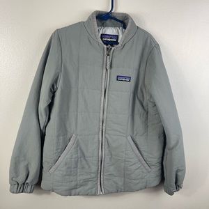 Patagonia  Girls' Quilted Bomber Shacket Size M (10)  Feather Grey